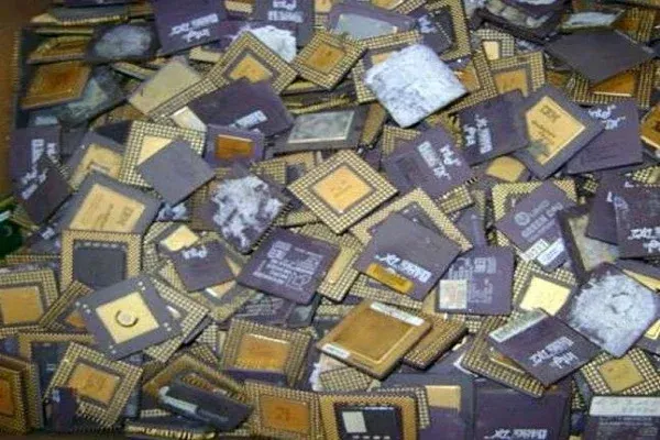 Ceramic CPU Processor Scrap with Gold Pins